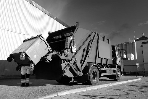 Commercial waste collection vehicle in Covent Garden